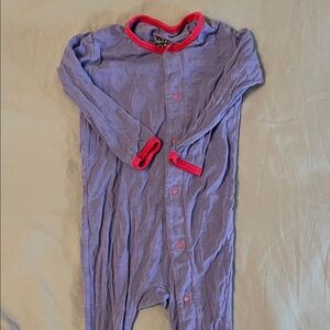 Kickee Pants Lavender One Piece with hot pink Accents